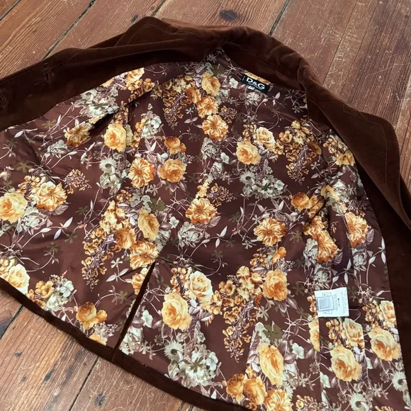 Vintage Dolce &amp; Gabbana D&amp;G Brown Velvet Velour Suit Jacket Blazer 42 Italy, 6