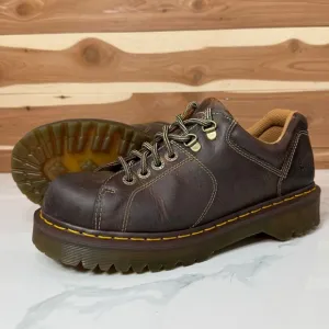 VINTAGE Dr Martens Mens Oxford Shoes Brown Size 9 Chunky Leather England 10940