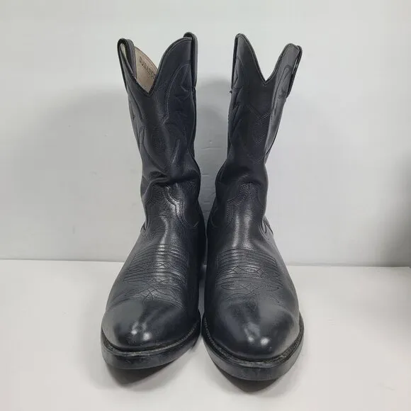 Vintage Durango TR760 Men's Black Leather Cowboy Boots US Size 12EE