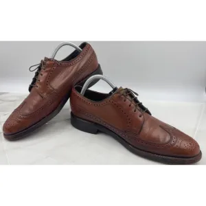 Vintage Florsheim Mens Shoes Sz 9M Royal Imperial V-Cleat Brown Leather 609087