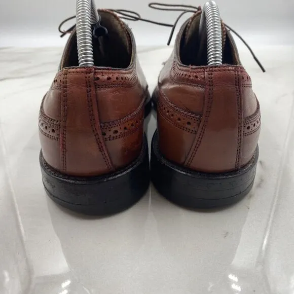 Vintage Florsheim Mens Shoes Sz 9M Royal Imperial V-Cleat Brown Leather 609087