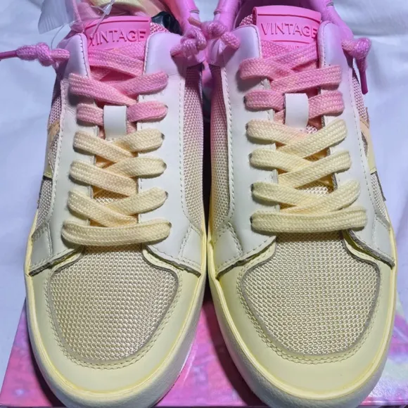 Vintage Havana NWT Size 8 Pink and Yellow Sneakers