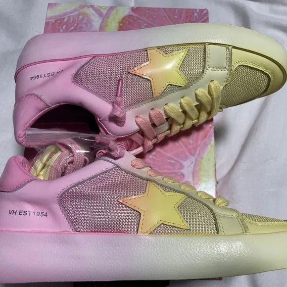 Vintage Havana NWT Size 8 Pink and Yellow Sneakers