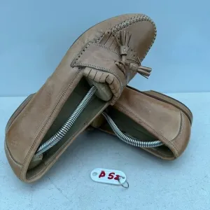 Vintage Men's Johnson &amp; Murphy Light Brown Leather Tassel Loafer Shoes 8,5M