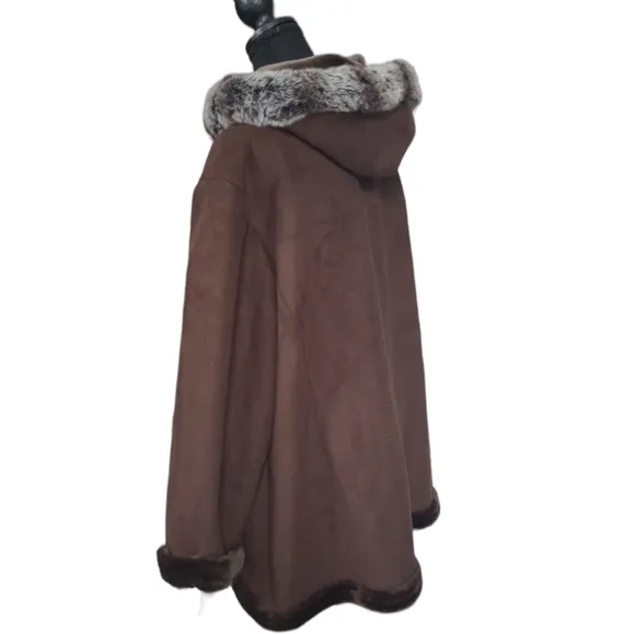 Vintage NWT Fleet Street women's hooded faux fur shearling coat 2X, new