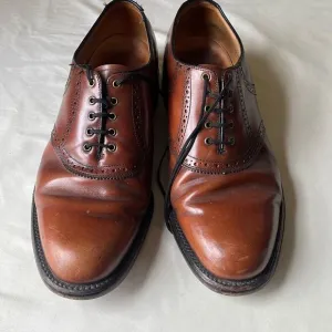 Vintage Oxford Dress Shoe Custom Quality Leather Lace Up Mahogany Brown Men 10.5