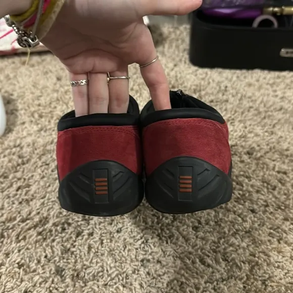 Vintage Red Suede Lands End Shoes with Zipper