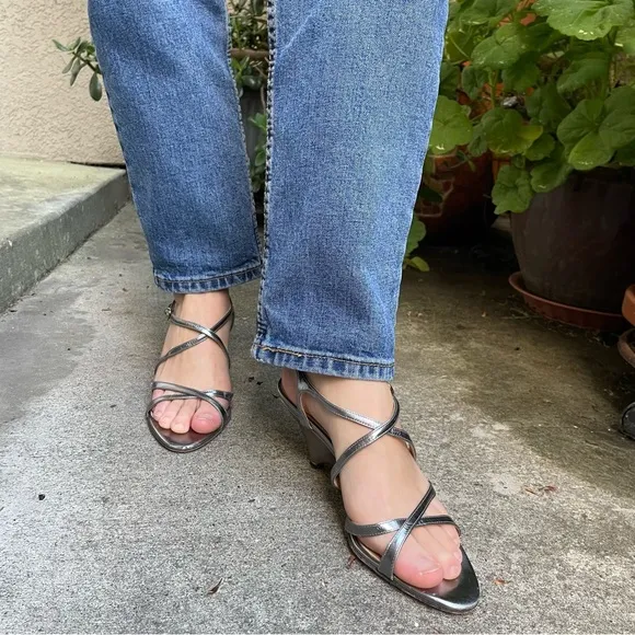 Vintage silver Prada leather shoes
