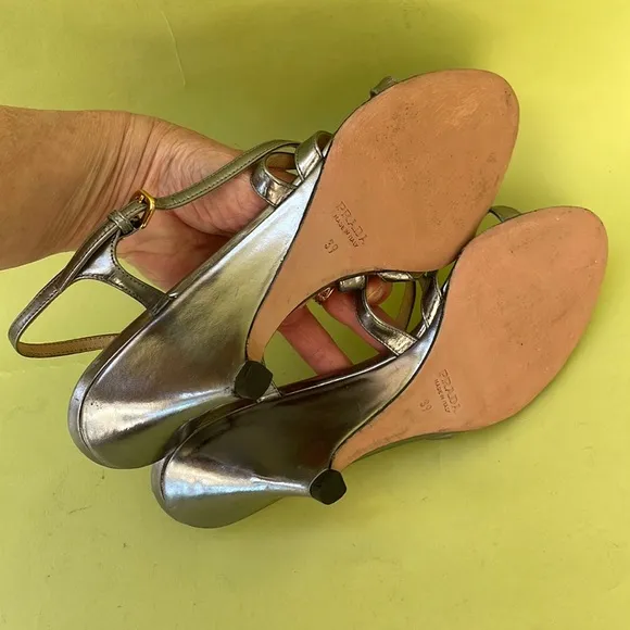 Vintage silver Prada leather shoes