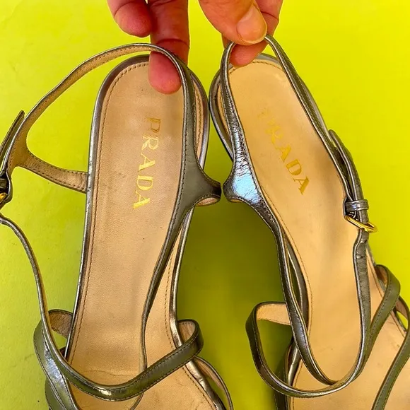 Vintage silver Prada leather shoes