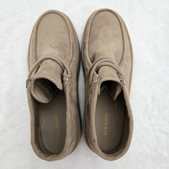 Vintage Style 90s Y2K Womens 9.5 Baby Doll Suede Leather Chunky Platform Shoe