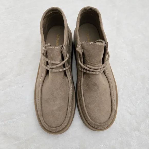 Vintage Style 90s Y2K Womens 9.5 Baby Doll Suede Leather Chunky Platform Shoe
