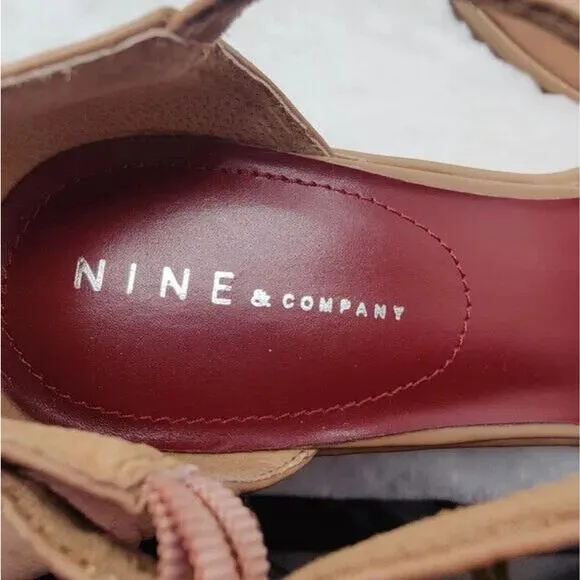 Vintage tan Y2K Leather wedge mary Janes.
