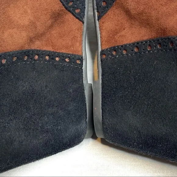 Vintage Jeffrey Campbell black and brown jenette wedge shoes size 7.5