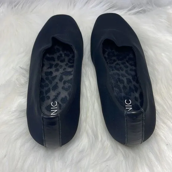 Vionic Powell Black Textile Uppers Demi Wedge Shoes Sz 9
