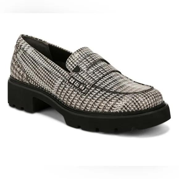 Vionic White Black Fillmore Women's Comfortable Slip-On Lug Penny Loafer Size 11