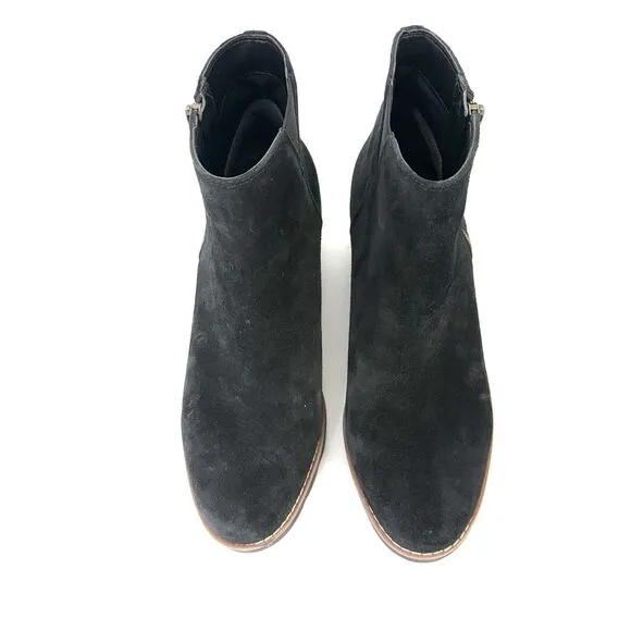 Vionic Womens Hazal Black Suede Wedge Booties Shoes 8 Medium (B,M)