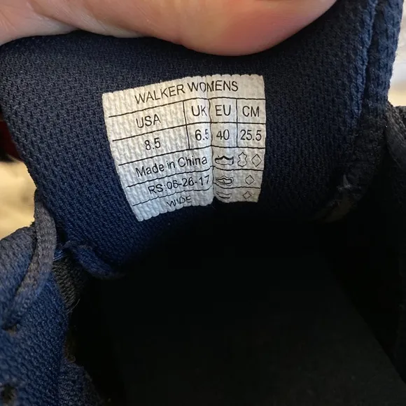Vionic Womens Navy Blue Walker Leather Low Top Athletic Sneaker Shoes Sz US 8.5
