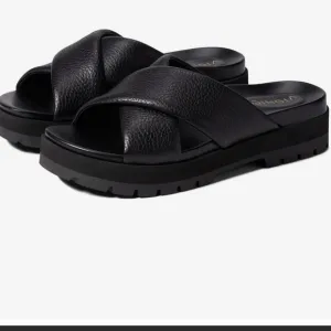 VionicVesta Leather Banded Platform Lug Sole Slide Sandals