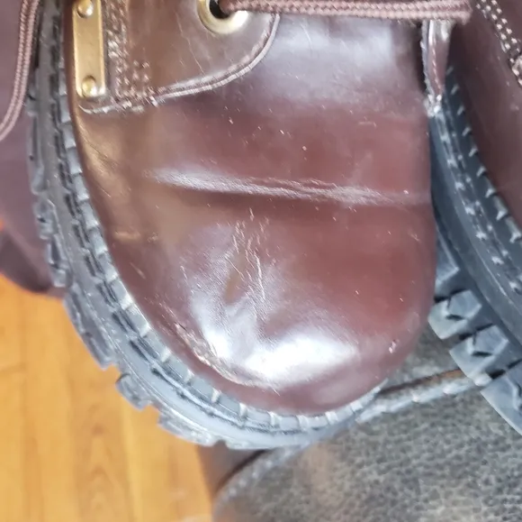 vtg 90s flying tomato espresso faux leather chunky lug sole Oxford shoes 10