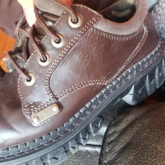 vtg 90s flying tomato espresso faux leather chunky lug sole Oxford shoes 10