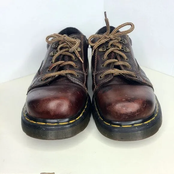 Vtg Dr Martens 8A47 Brown Lace Up Chunky Oxford Shoes Mens 10 Made‎ In England