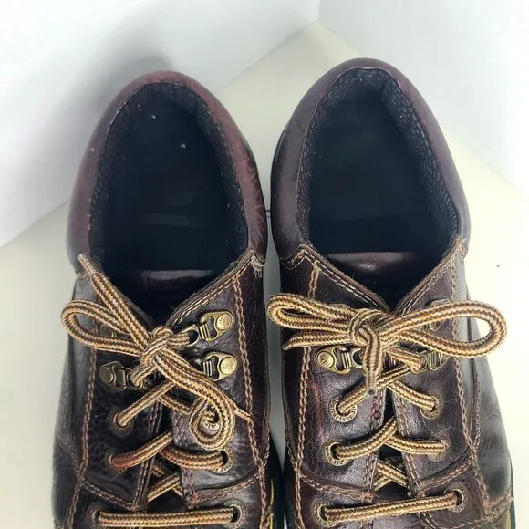 Vtg Dr Martens 8A47 Brown Lace Up Chunky Oxford Shoes Mens 10 Made‎ In England