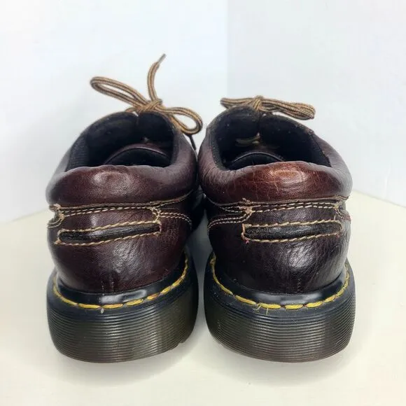 Vtg Dr Martens 8A47 Brown Lace Up Chunky Oxford Shoes Mens 10 Made‎ In England