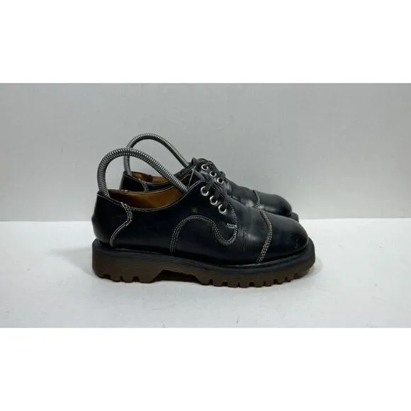 VTG Dr. Martens 9323 Oxford Womens Size 5 US Black Leather Made In England Shoes