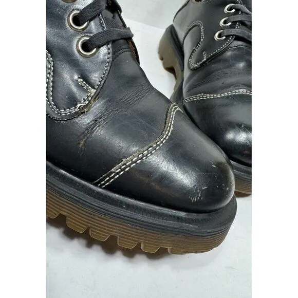 VTG Dr. Martens 9323 Oxford Womens Size 5 US Black Leather Made In England Shoes