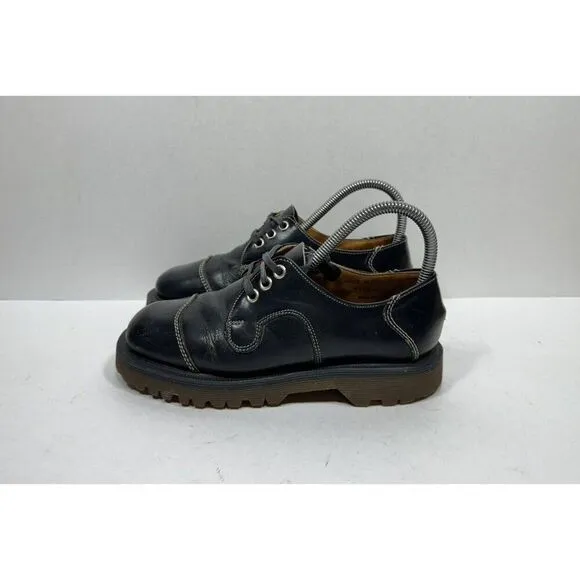 VTG Dr. Martens 9323 Oxford Womens Size 5 US Black Leather Made In England Shoes