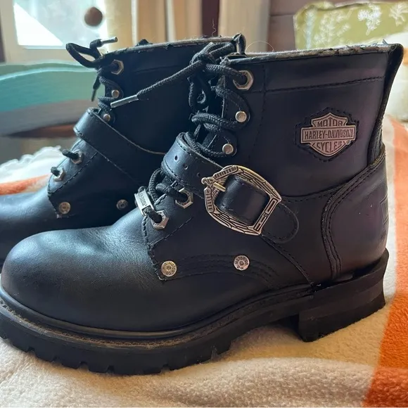 VTG Harley-Davidson Leather Ankle Moto Boots