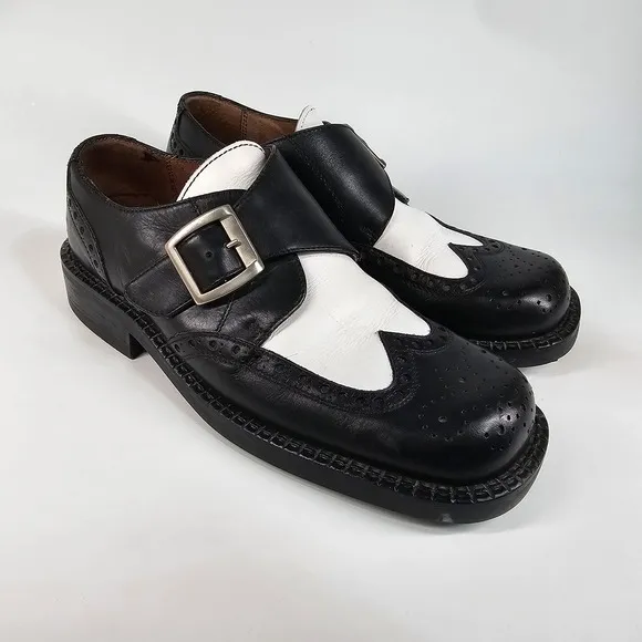 Vtg Kenneth Cole Shoes Men 8 Rockabilly Spectator Creeper Wing Tip Brogue Chunky