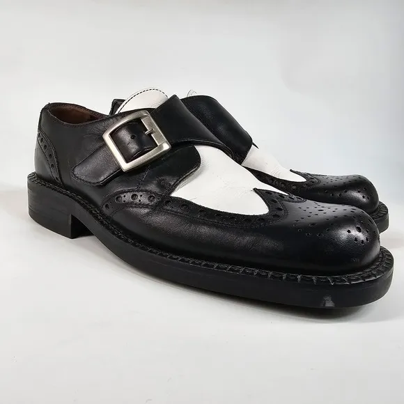 Vtg Kenneth Cole Shoes Men 8 Rockabilly Spectator Creeper Wing Tip Brogue Chunky