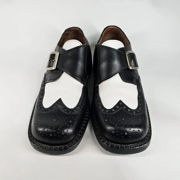 Vtg Kenneth Cole Shoes Men 8 Rockabilly Spectator Creeper Wing Tip Brogue Chunky