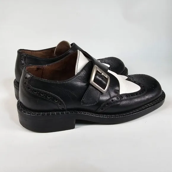 Vtg Kenneth Cole Shoes Men 8 Rockabilly Spectator Creeper Wing Tip Brogue Chunky