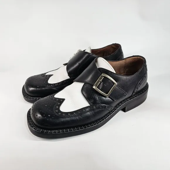 Vtg Kenneth Cole Shoes Men 8 Rockabilly Spectator Creeper Wing Tip Brogue Chunky