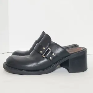 Vtg. Y2K American Eagle Outfitters Leather Chunky Platform Shoes Black Size 8