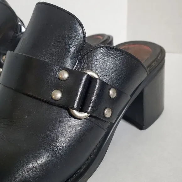 Vtg. Y2K American Eagle Outfitters Leather Chunky Platform Shoes Black Size 8