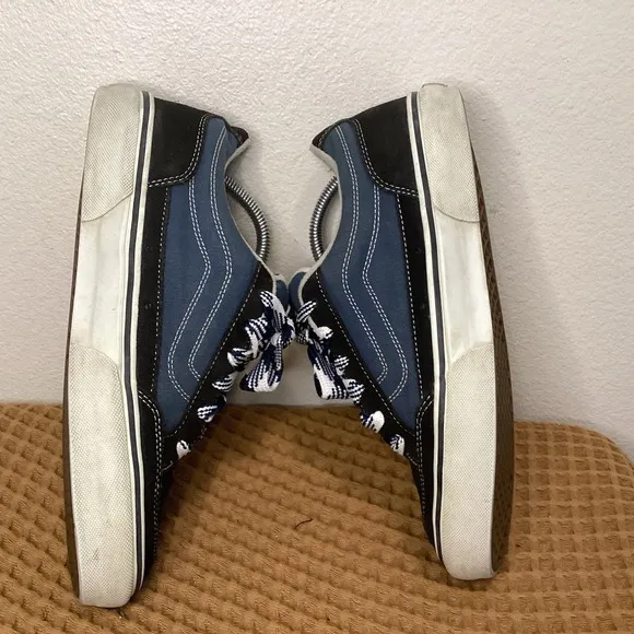 VTG Y2k VANS Bearcat Skateboarding Shoes Men's Sz 9 Chunky Sneakers Black Blue