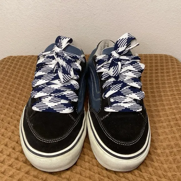 VTG Y2k VANS Bearcat Skateboarding Shoes Men's Sz 9 Chunky Sneakers Black Blue
