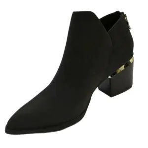 Western Elegant Black Ankle Boots  Sz 8.5