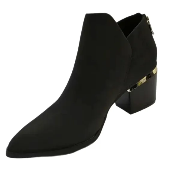 Western Elegant Black Ankle Boots  Sz 8.5