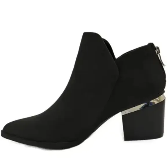 Western Elegant Black Ankle Boots  Sz 8.5