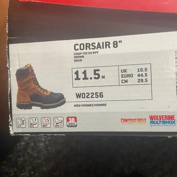 **Wolverine** Corsair 8&quot; Boots 11.5M