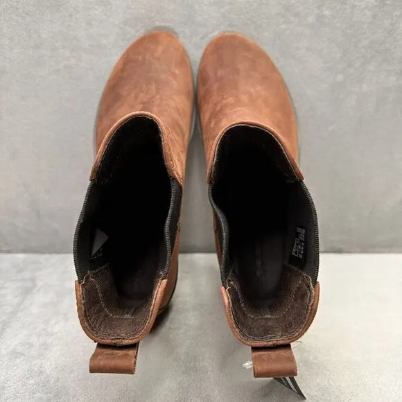 Womens 8-8.5 / EU 39 Ecco Skyler Ankle Boots Brown Nubuck Chelsea Wedge EUC