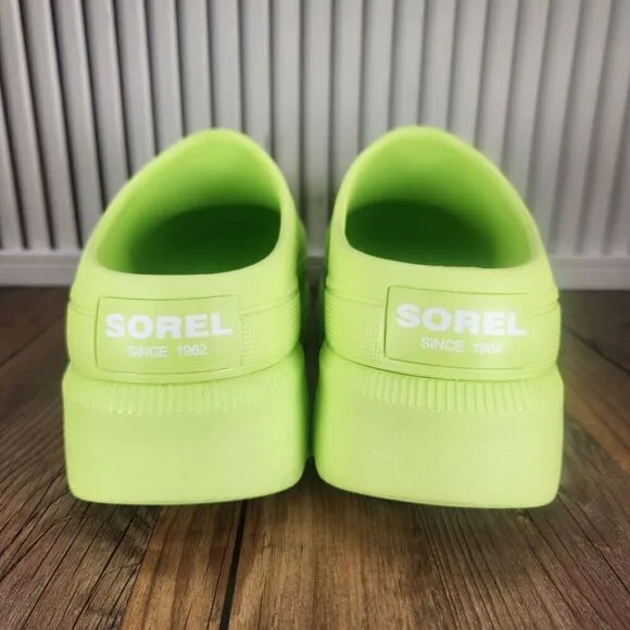 Womens 8 Sorel Caribou Clog Tippet Green Chunky Comfort Slip On Shoes NL5009-309
