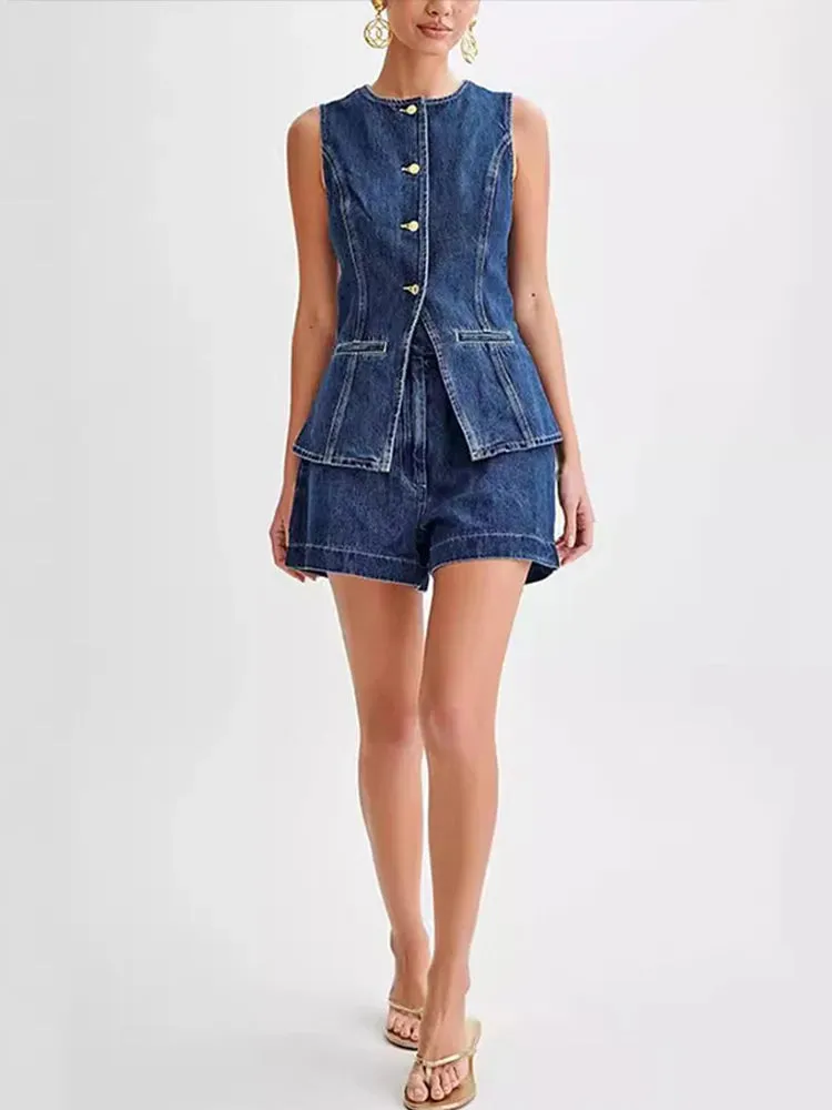 Women's Denim 2-Piece Set