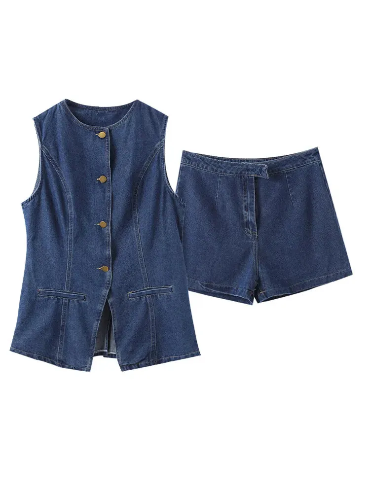 Women's Denim 2-Piece Set