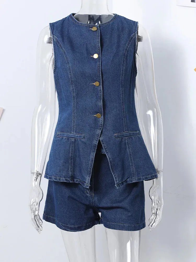 Women's Denim 2-Piece Set